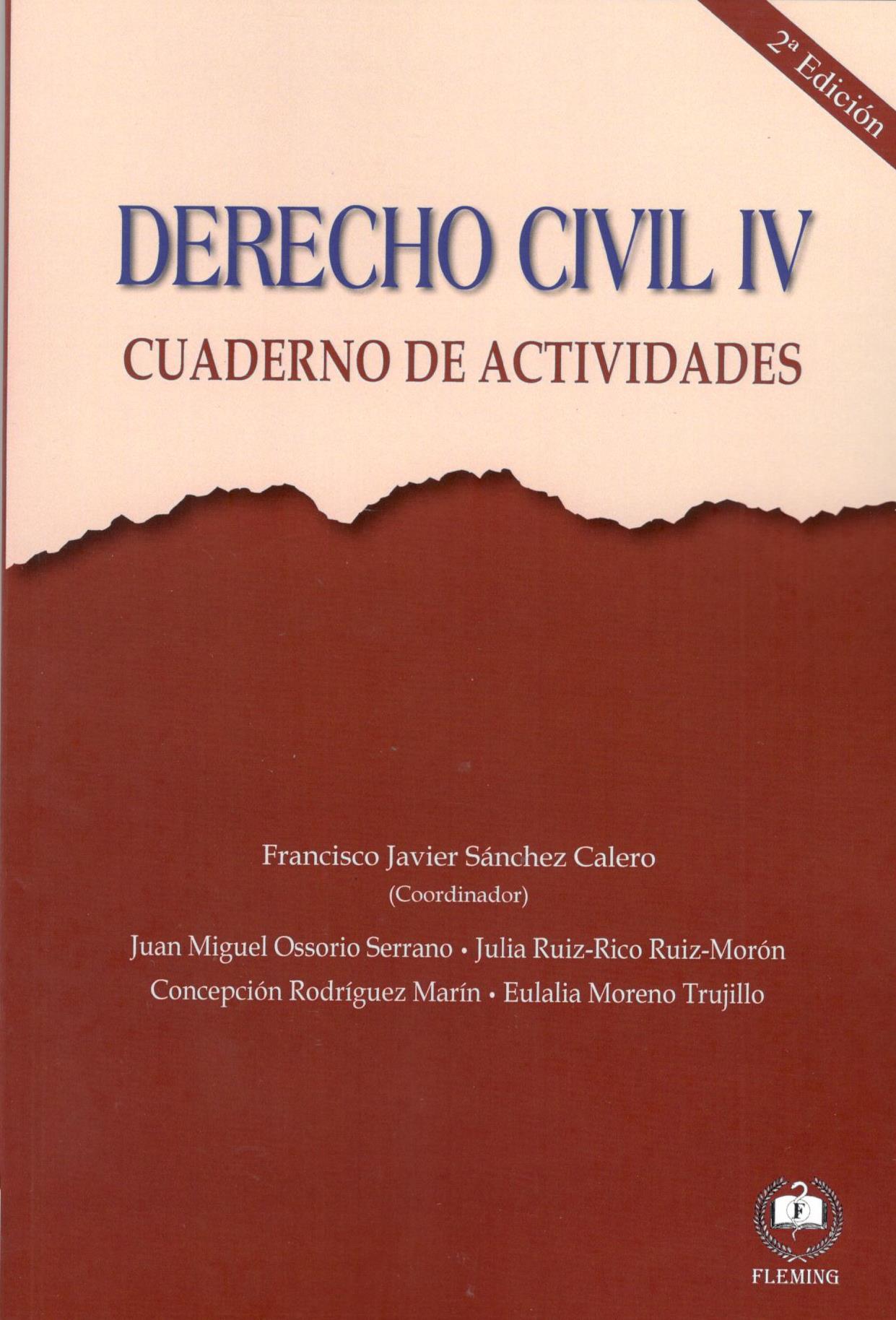 DERECHO CIVIL IV. Cuaderno de actividades